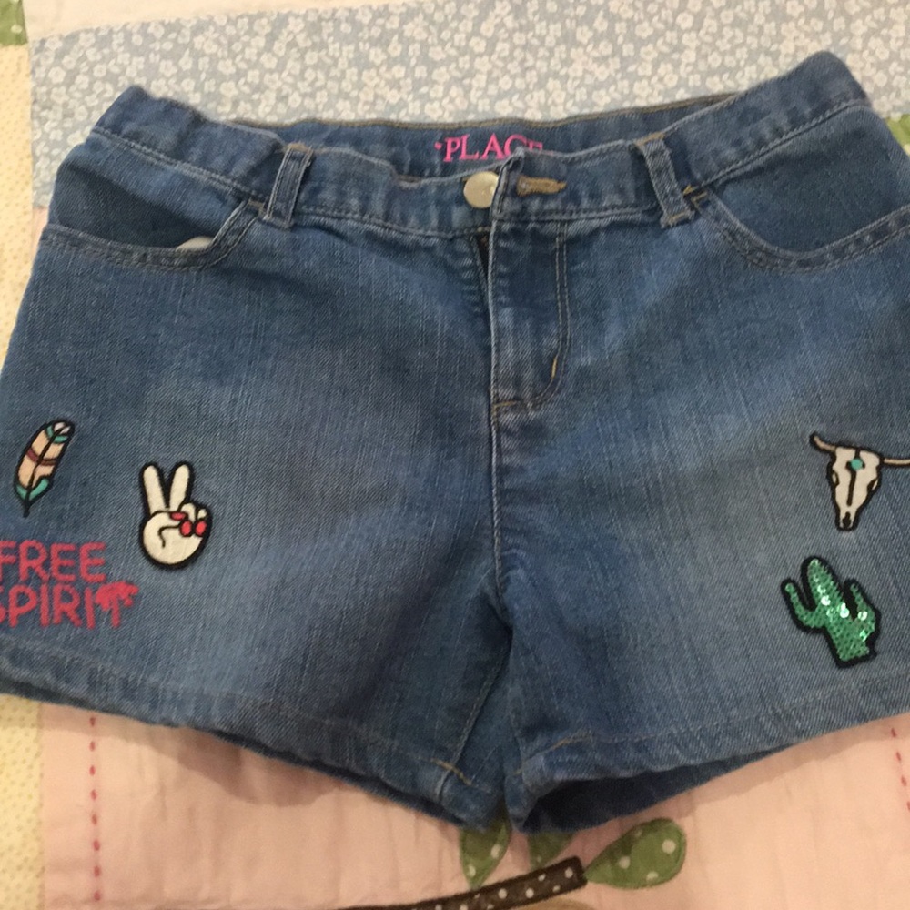 Children place denim shorts, girls size 12